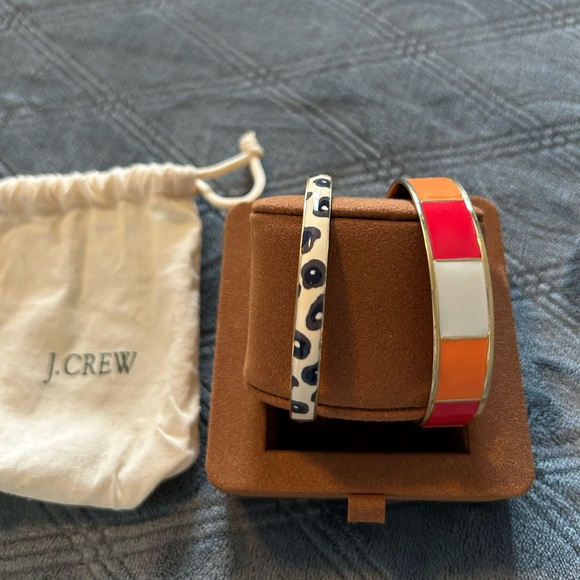 J. Crew Gold and Multicolor and Leopard Print Bangle Set - Picture 2 of 4